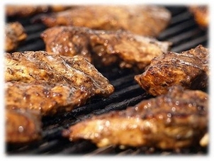 Smoked Chicken Breasts on a Grill